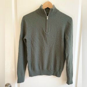 Quince Green 1/4 Zip Up Sweater